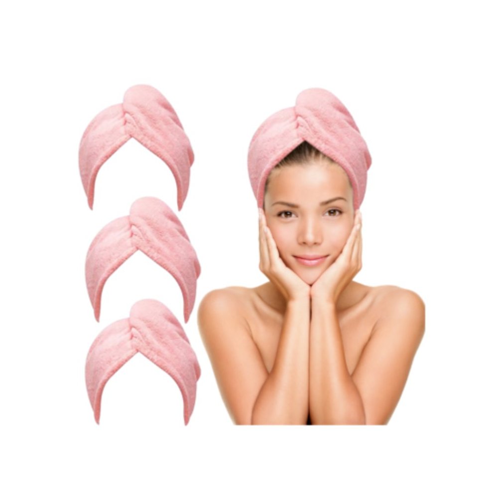 4PCS Rapid Fast Drying Hair Absorbent Microfiber Towel Turban Wrap Soft Shower